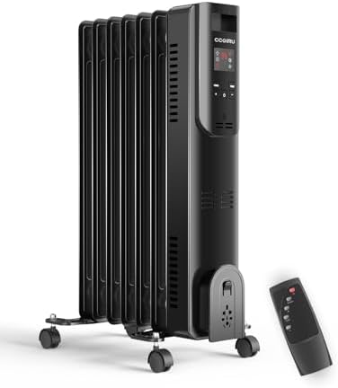 CCGIRU Oil Filled Radiator Heater with Remote Control 1500W