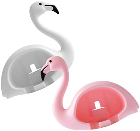 2Pcs Flamingo Wall Mounted Toothbrush Holder for Bathroom 1