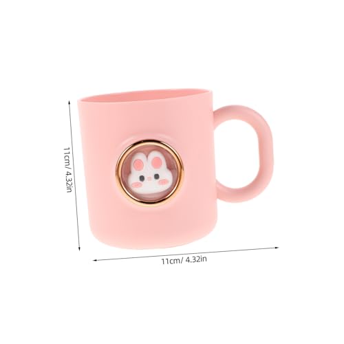 Healeved Cartoon Animal Toothbrush Cup with Handle for Kids