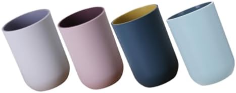 4pcs Couples Toothbrush Holder Bathroom Cups Plastic Tumbler Holder for Washstand