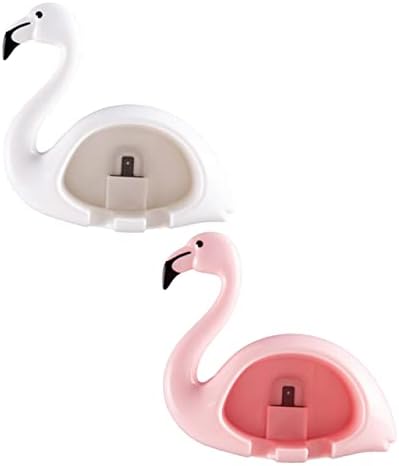 Amosfun 2Pcs Wall Mounted Adhesive Toothbrush Holder Space Saving Organizer