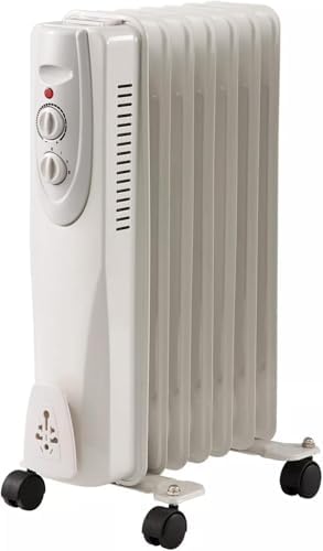 Portable Oil Filled Radiator Space Heater 1500W White 1