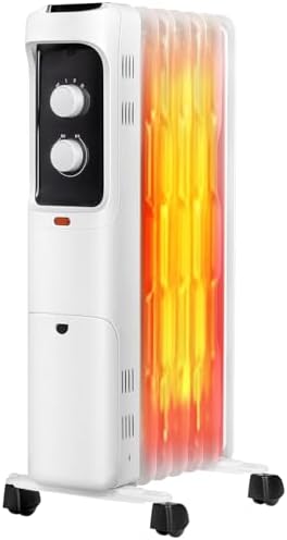 KOTEK Oil Filled Radiator Heater 1500W with Adjustable Thermostat