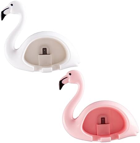 LIFKOME Flamingo Toothbrush Holder Wall Mount