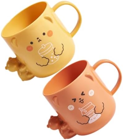 2Pcs Cute Cartoon Mouthwash Cups