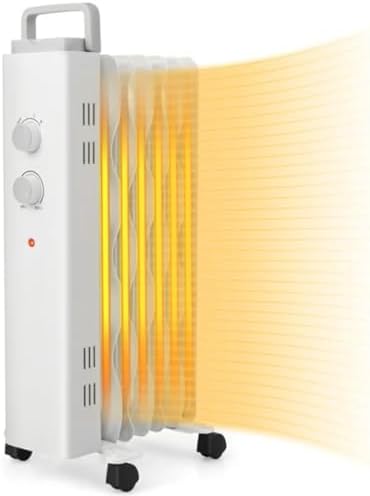 Oil Filled Radiator Heater 1500W with 3 Modes Thermostat and Safety Features