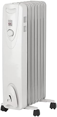 Optimus Portable 7 Fins Oil Filled Radiator Heater Silver
