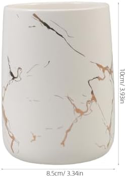 Ciieeo Ceramic Toothbrush Holder with Marbling Pattern