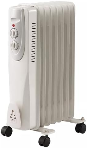 Portable Oil Filled Radiator Space Heater 1500W White 1