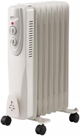 Portable Oil Filled Radiator Space Heater 1500W White 1