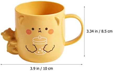 2 Pcs Cartoon Bear Pattern Toothbrush Cups with Handle
