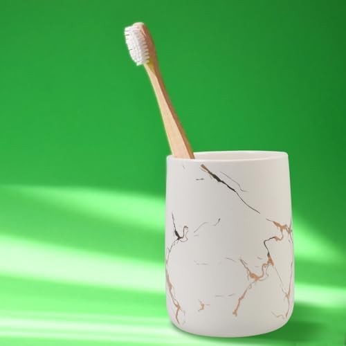 Ciieeo Ceramic Toothbrush Holder with Marbling Pattern