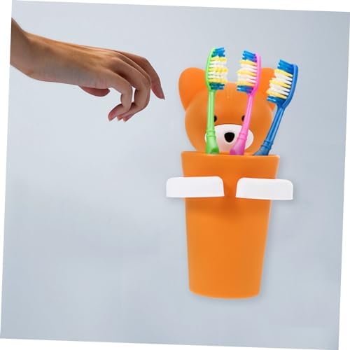 PRETYZOOM 2 Sets Cartoon Toothbrush Holder Cup Rack