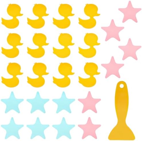 24 Pcs Duck Star Non-Slip Bathtub Sticker Set