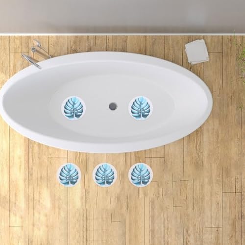 Ciieeo Non-Slip Bathtub Stickers with Green Leaf Design