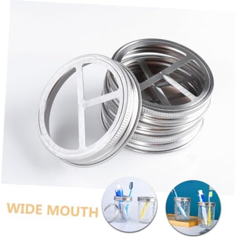 5Pcs Stainless Steel Wide Mouth Jar Lid Toothbrush Holder