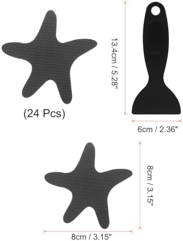 HARFINGTON 24pcs Non Slip Bathtub Stickers Black