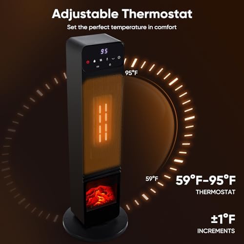 OLIXIS 1500W PTC Ceramic Space Heater with Remote Control and Safety Features