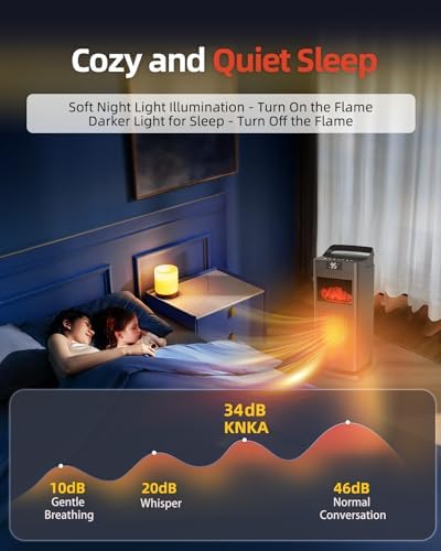 KNKA 1500W Electric Space Heater with 90 Oscillation and Thermostat