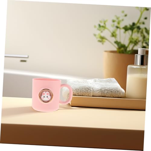 Healeved Cartoon Animal Toothbrush Cup with Handle for Kids