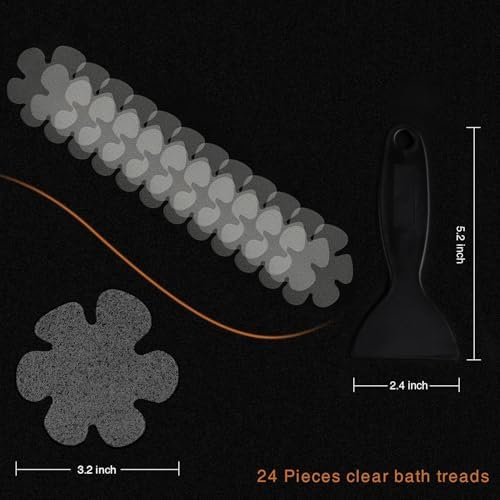 Secopad 24PCS Non-Slip Bathtub Stickers with Premium Scraper