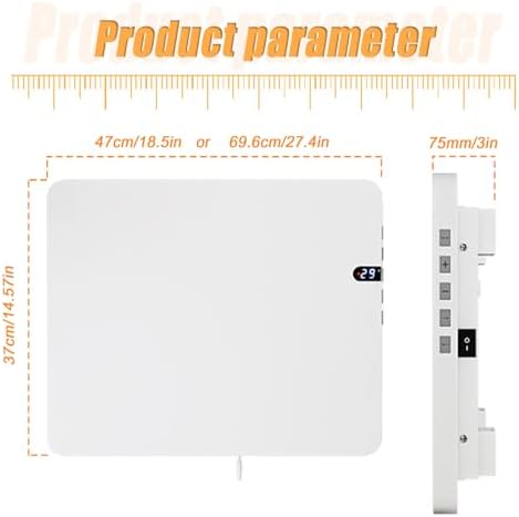AHDFY Quiet Electric Wall Heater with Convection Technology