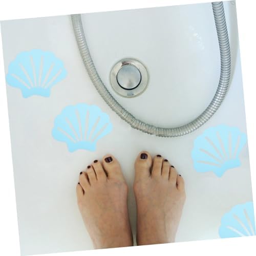 Mobestech 12Pcs Shell Shaped Non Slip Bathtub Stickers