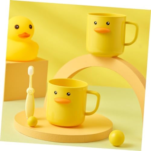 Healifty 2pcs Cute Cartoon Mouthwash Cups Bathroom Tumbler Reusable Drinking Cups Toothbrush Holders