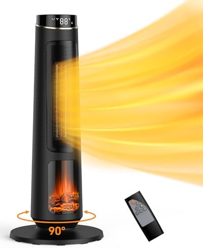 Domenow 31 Tower Space Heater 1500W Fast Heating Timer Remote Control