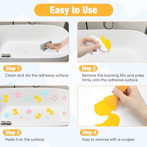 24 Pcs Duck Star Non-Slip Bathtub Sticker Set