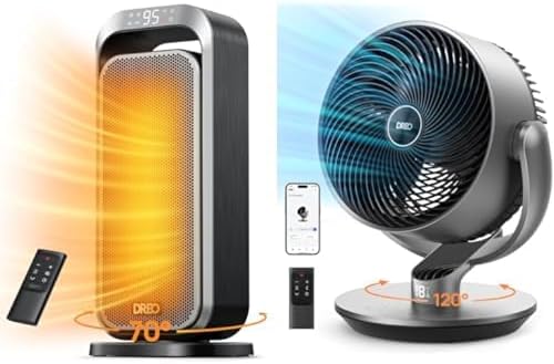 Dreo Quiet Space Heater Smart Fan Bundle for Bedroom