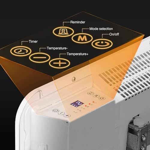 E-Macht Electric Space Heater - 1500W Convection Panel with Adjustable Thermostat