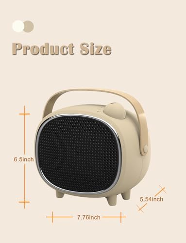 NamUla Fast Heating Desk Space Heater - Safe Quiet 500W1000W PTC Ceramic Fan