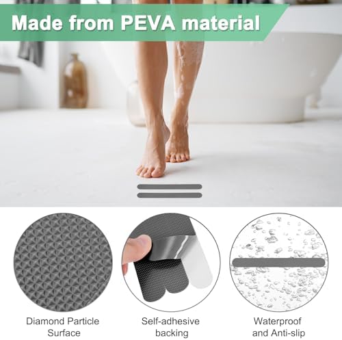 12pcs Gray Anti Slip Bathtub Stickers with Scraper