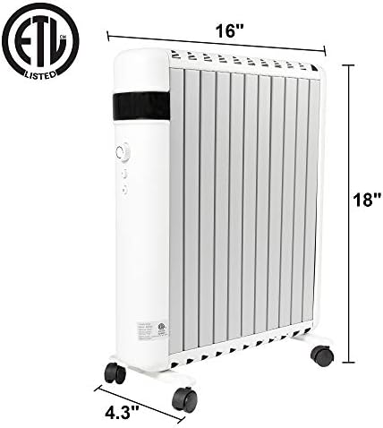 Vilobos 1500W Silent Electric Space Heater with Wheels