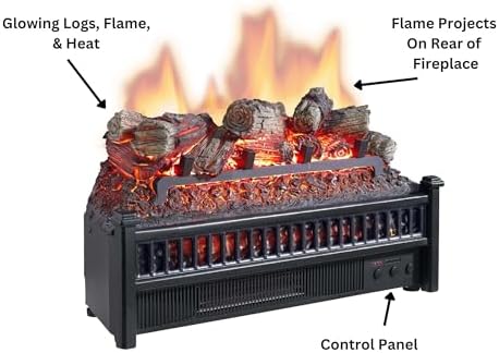 Comfort Glow Electric Log Set with Heater 9x23x13in Black 1