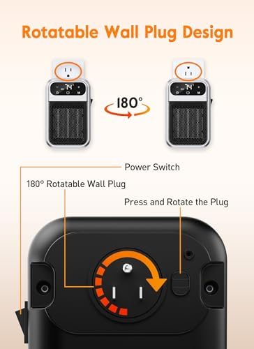 Brightown 800W Wall Heater with Remote and LED Display