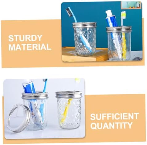 PERSELOSO 5Pcs Wide Mouth Jar Toothbrush Holder Lids