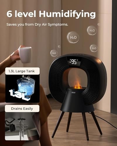 GaRcan Space Heater Humidifier Combo with Night Light