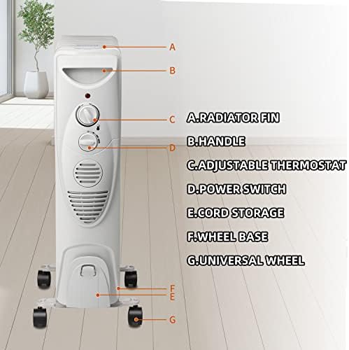 RWFLAME Oil Filled Radiator Heater 27 Grey