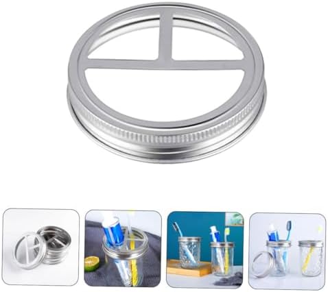 5 Pcs Metal Jar Lid for Toothbrush and Toothpaste Storage