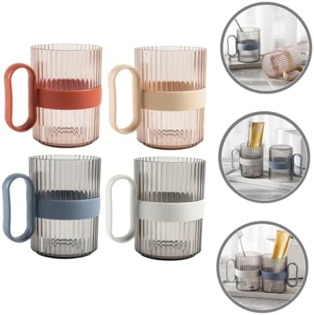 4pcs Bathroom Cups Stylish Toothbrush Holders Drinking Tumblers for Boys and Girls