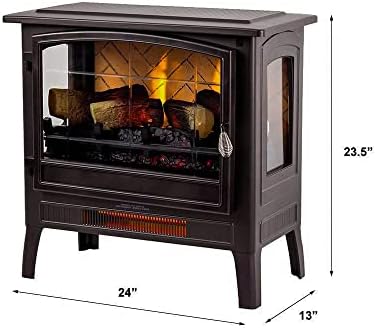 Country Living Infrared Electric Fireplace Stove in Bronze