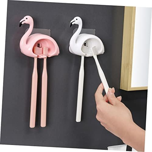 LIFKOME Flamingo Wall Mounted Toothbrush Holder 2 Pack 1
