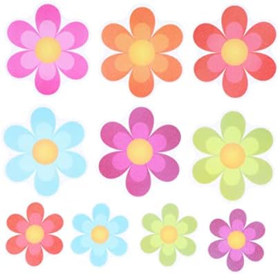 Ipetboom 10pcs Flower Design Anti-Slip Tub Treads