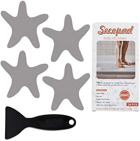 Secopad Anti-Slip Bathtub Stickers 24PCS Gray