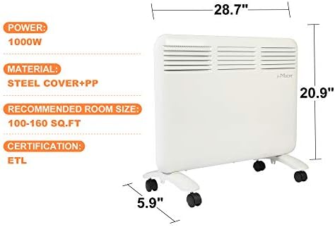 Vilobos Electric Heater with Quiet Operation and Adjustable Thermostat