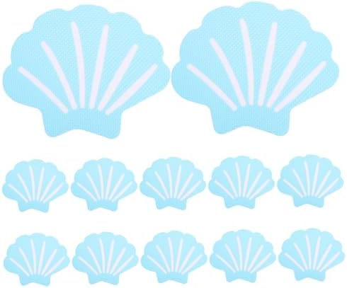 Mobestech 12Pcs Shell Shaped Non Slip Bathtub Stickers