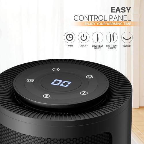 Magshion 1500W Electric Space Heater with Remote 1