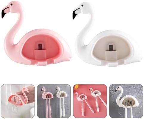 PRETYZOOM 2Pcs Wall Mounted Toothbrush Holder